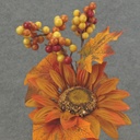 SUNFLOWER/LEAF/BERRY PICK 12"  BURNT ORANGE