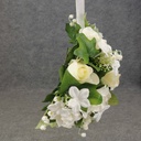 BALL/HALF10" GARDENIA/ROSE/STEP CREAM HANGING