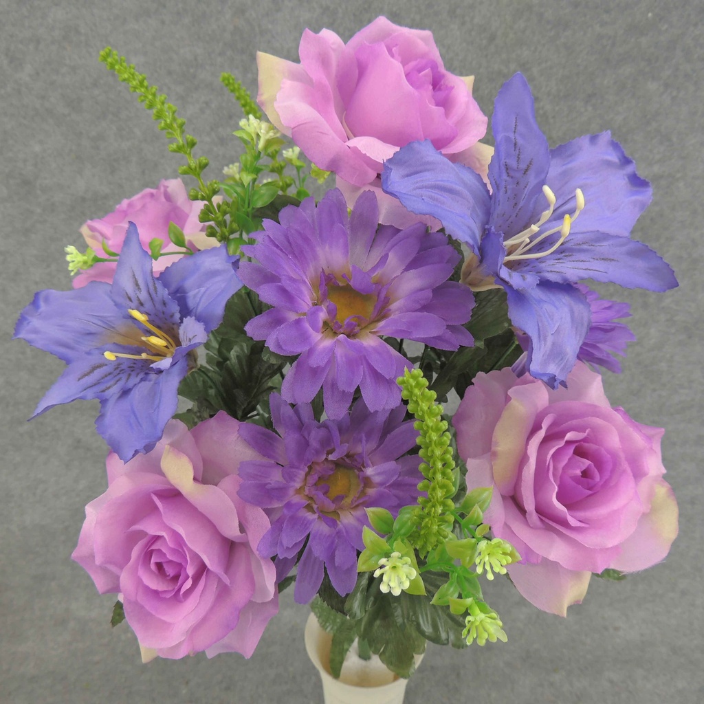 ROSE GERBERA/ALSTRO BUSH X18  PURPLE/LAVENDER