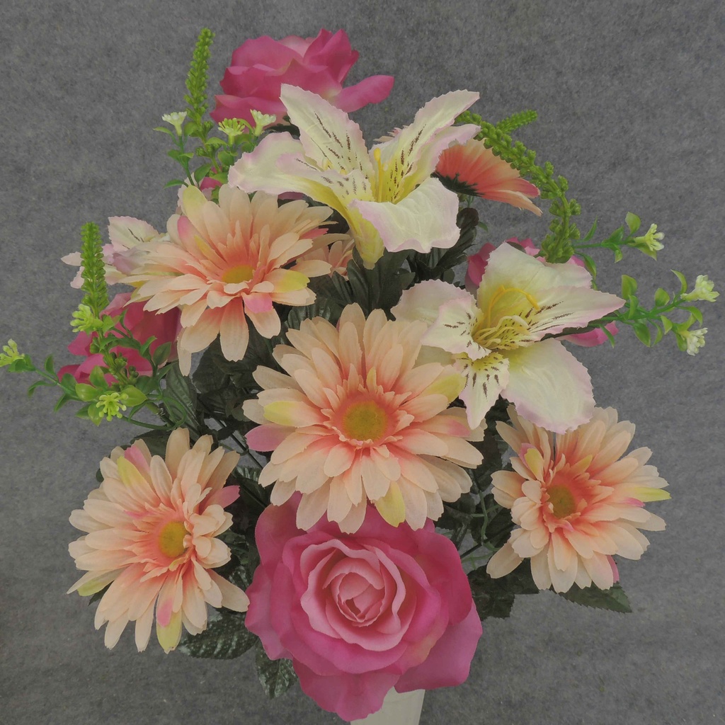 ROSE GERBERA/ALSTRO BUSH X18  PINK