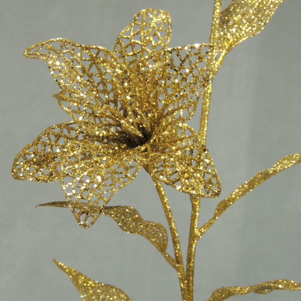30&quot; TIGER LILY STEM GLITTER GOLD