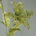 30&quot; TIGER LILY STEM GLITTER GREEN