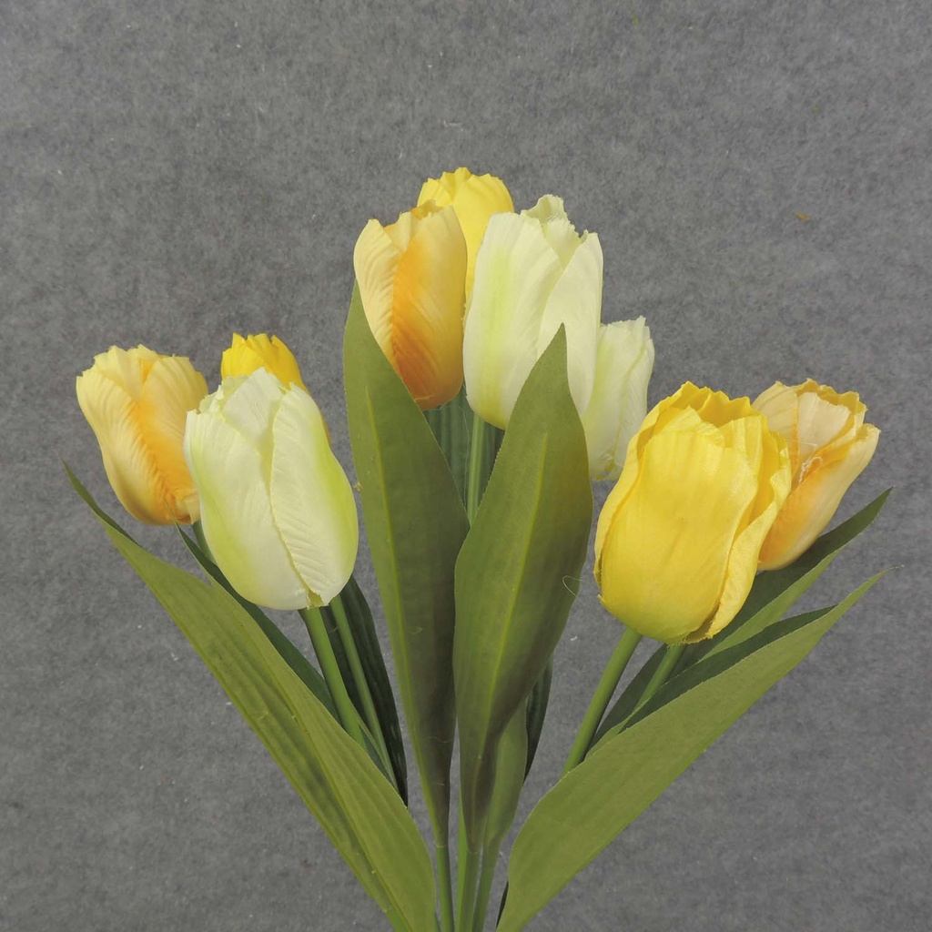 TULIP BUSH 18" X9 SATIN  YELLOW/CREAM/GREEN