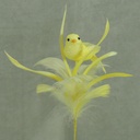 BIRD 3" W/FEATHERS & PIC YELLOW 16" O.A.L.