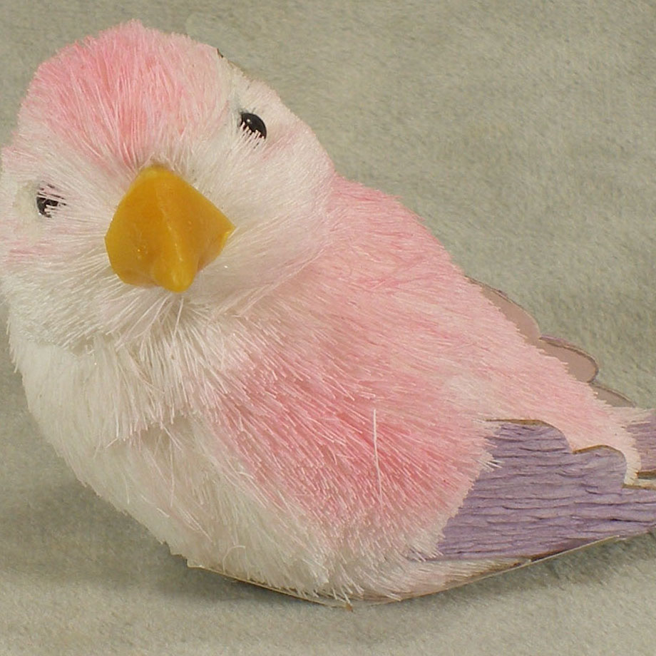 BIRD 4&quot; SISAL 2 SYTLES (R &amp; L)  PINK