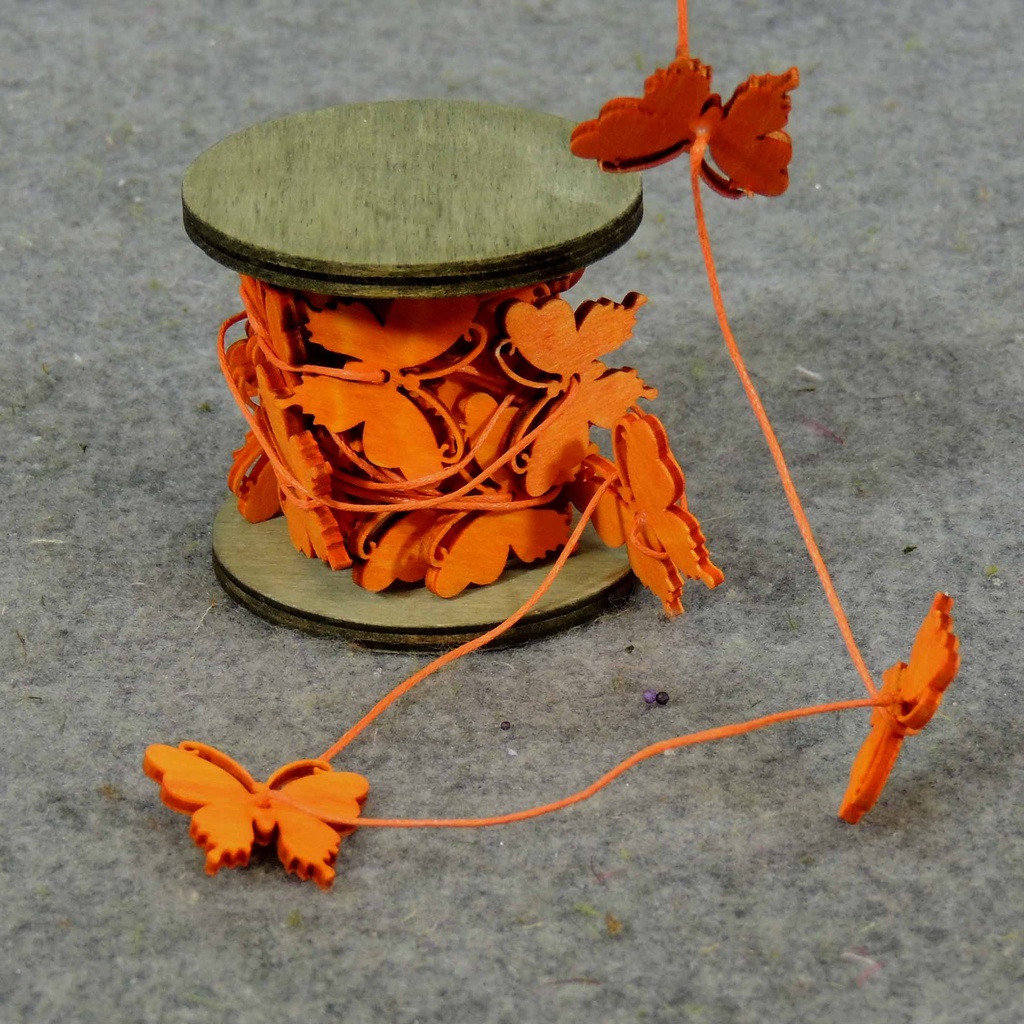 BUTTERFLY 1.15" 24/GARLAND 8'  ORANGE