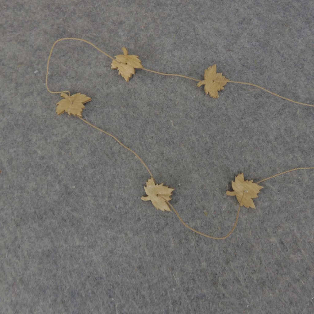 9' GARLAND 1.25" MAPLE LEAVES   LIGHT BROWN