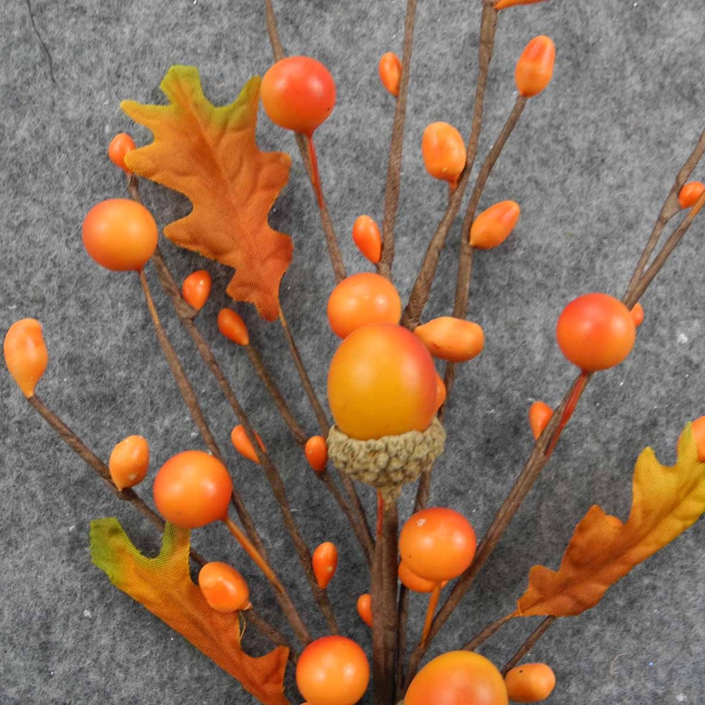 BERRY/ACORN/OAK LEAF PICK 10" (6/BAG)   ORANGE