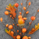 BERRY/ACORN/OAK LEAF PICK 10" (6/BAG)   ORANGE