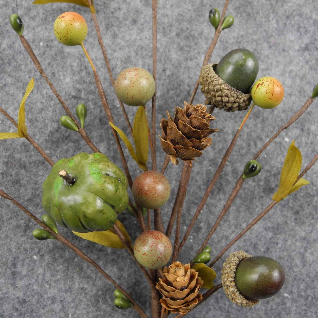 BERRY/ACORN/PUMPKIN PICK 10&quot; (6/BAG)   GREEN