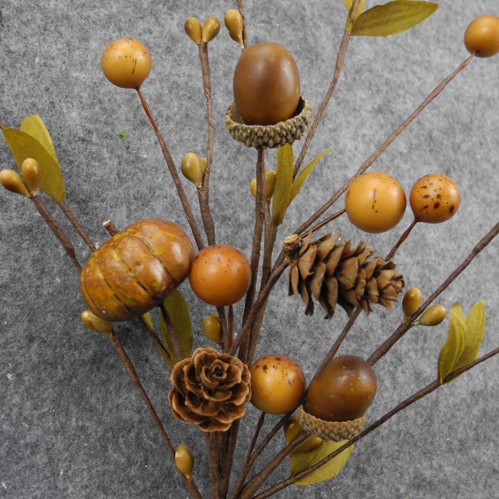 BERRY/ACORN/PUMPKIN PICK 10&quot; (6/BAG)   LIGHT GREEN/BROWN