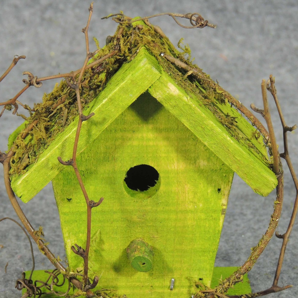 BIRDHOUSE 5.25H X 4"W X 3"D GREEN