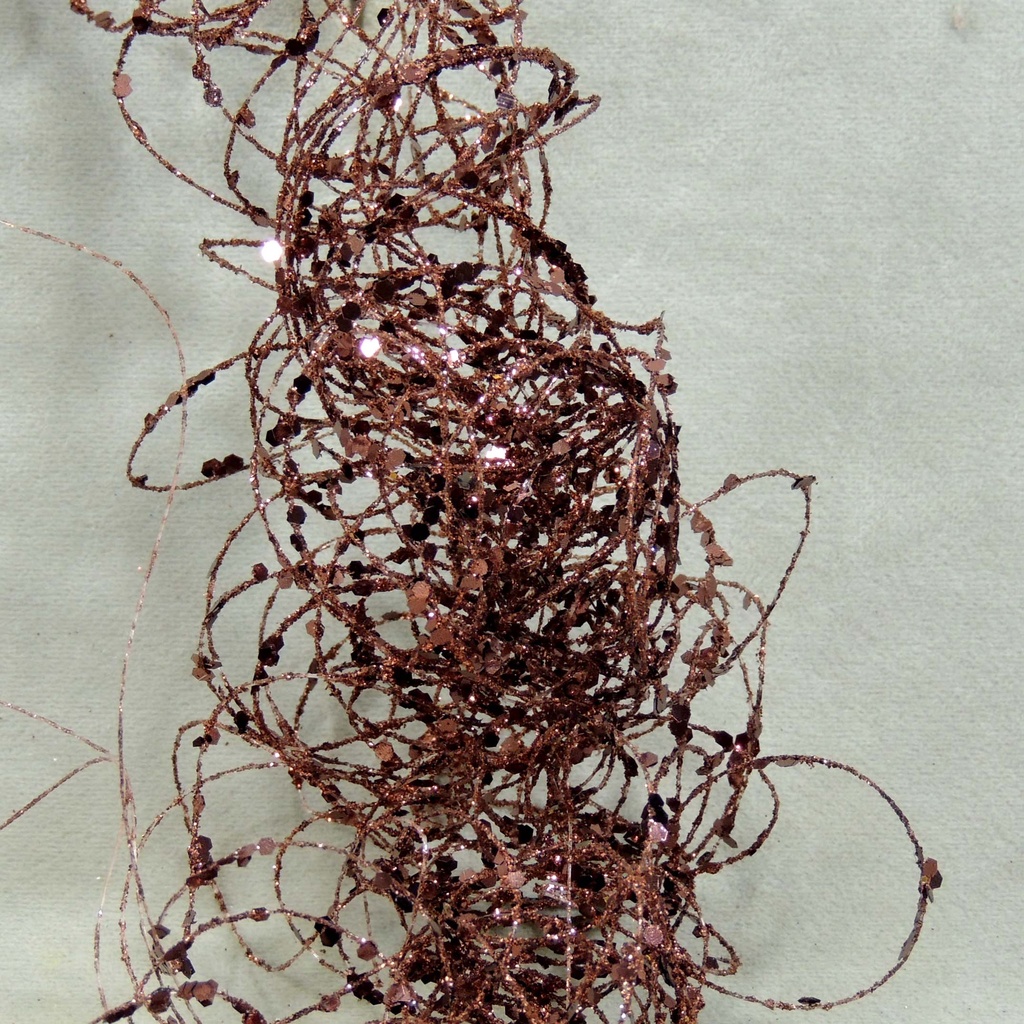 36" GLITTER MOSS WIRE GARLAND  CHOCOLATE