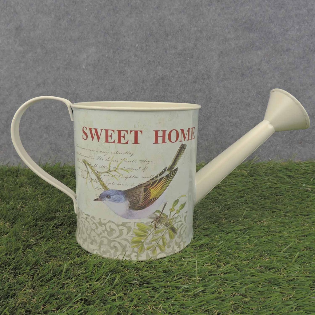 PLANTER WATERING CAN 12x5" LG BIRD PRINT