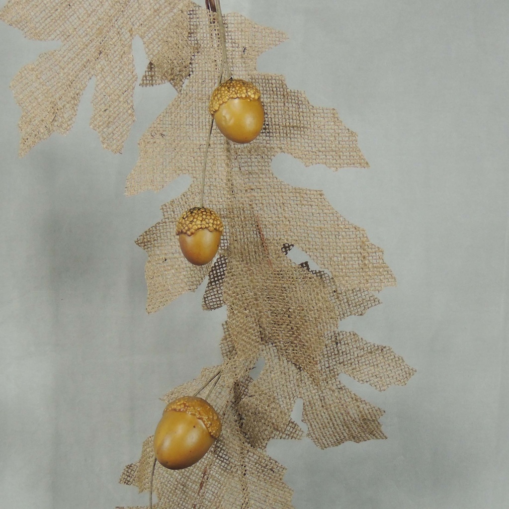 47" NATURALGARLAND BURLAP OAK LEAF/ACORN