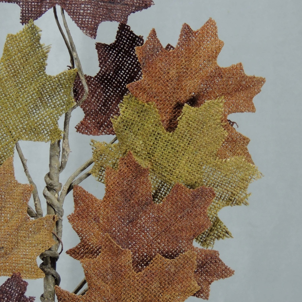 BURLAP MAPLE LEAVES SPRAY 28"