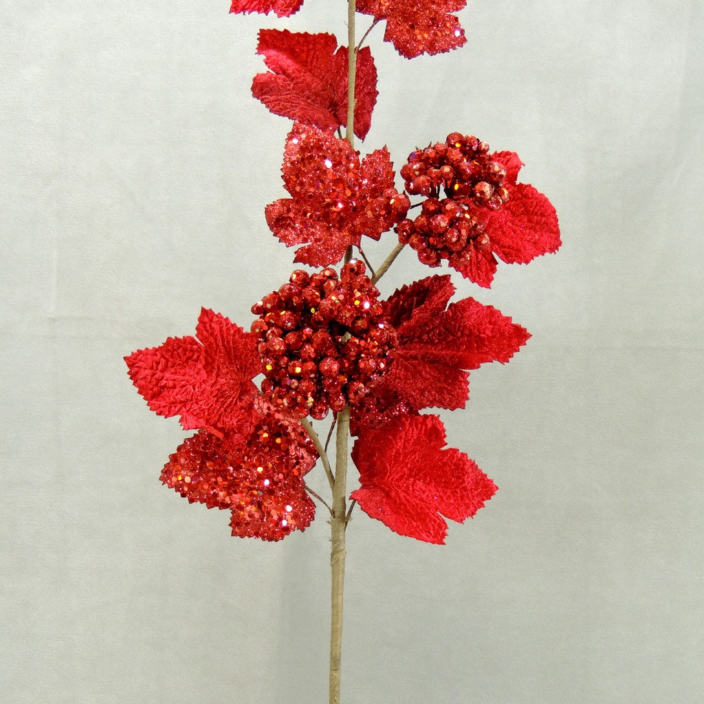 BERRY CLUSTER/LEAF SPRAY 23"  RED