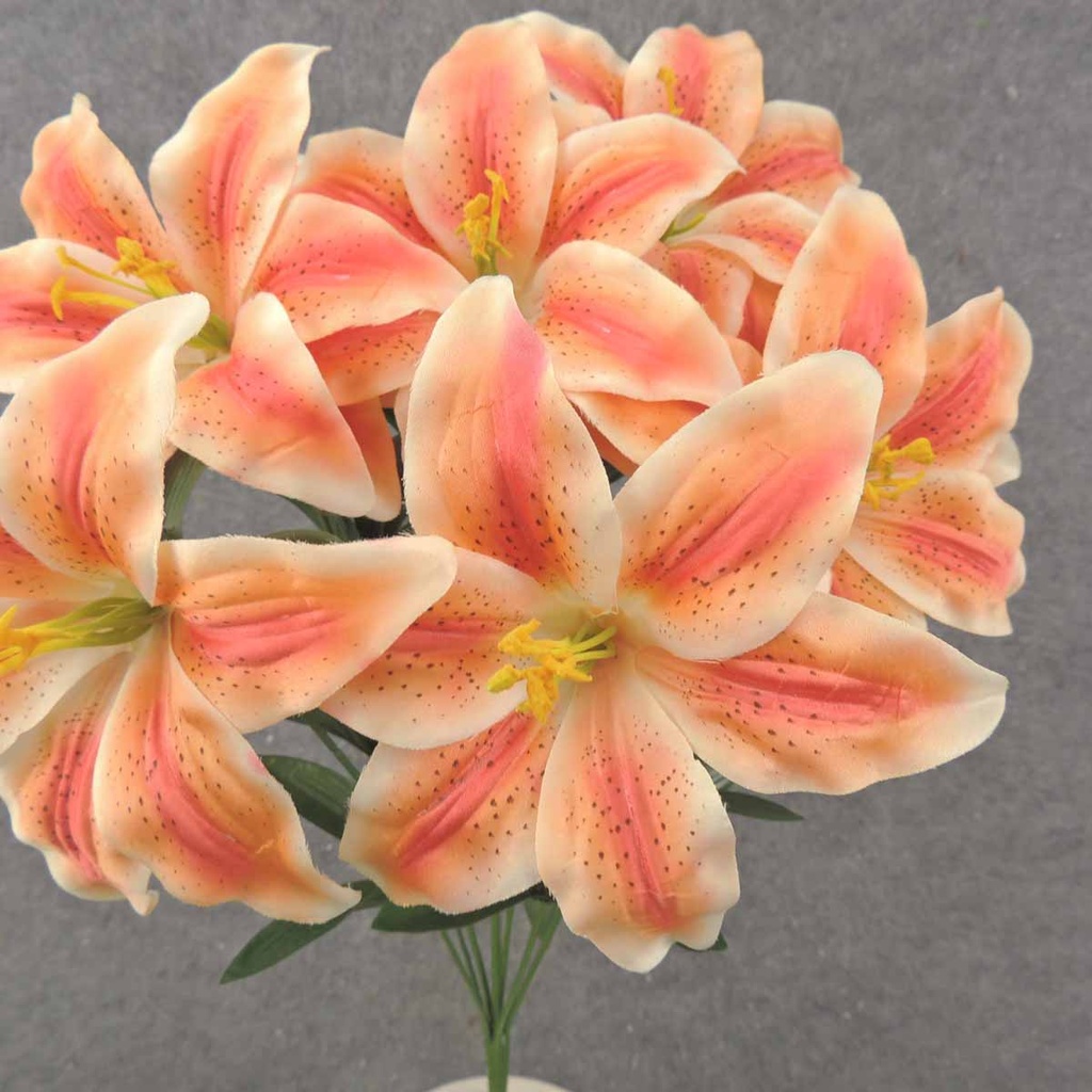 18" TIGER LILY BUSH X9  ORANGE