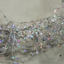 36" GLITTER MOSS WIRE GARLAND  SILVER