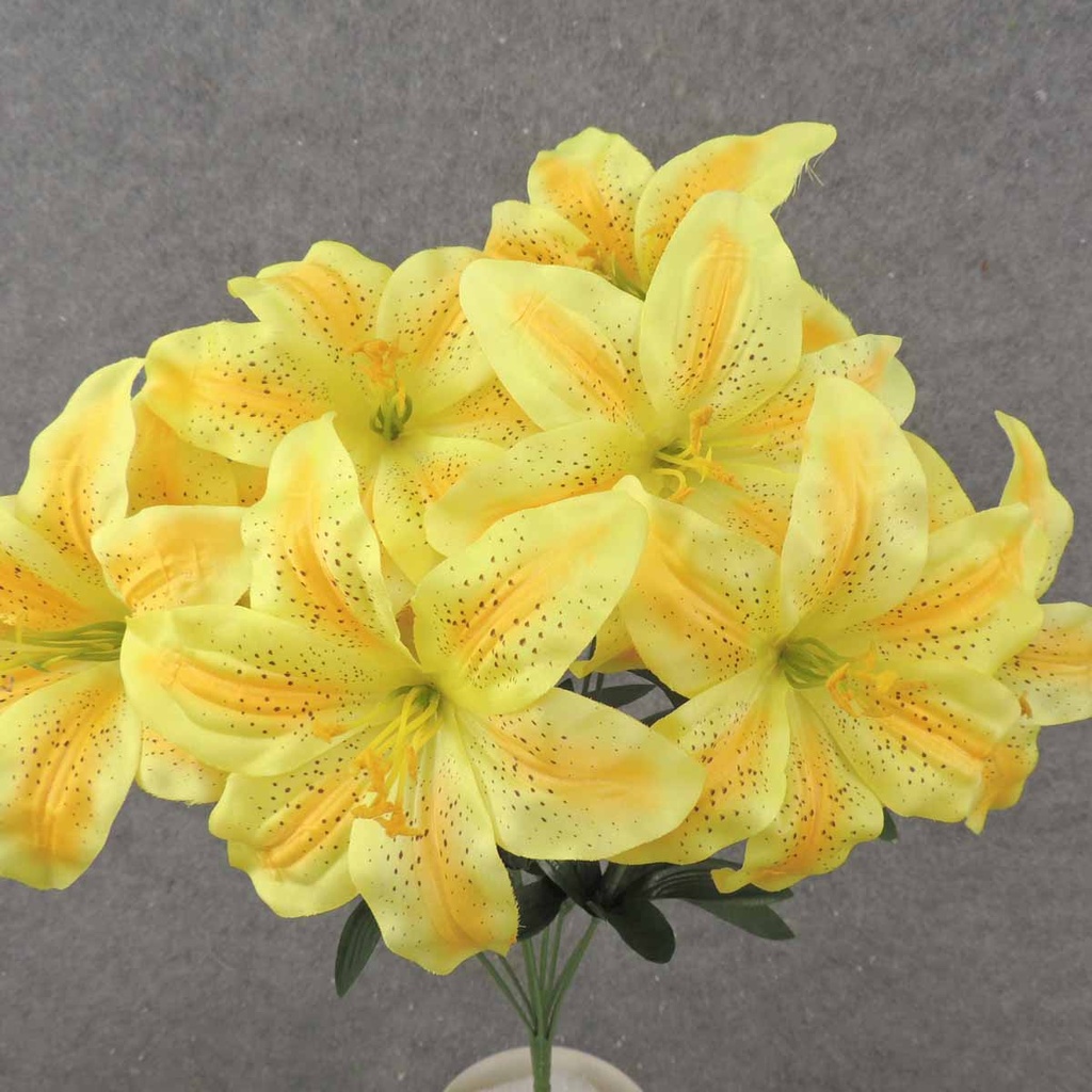 18" TIGER LILY BUSH X9 YELLOW