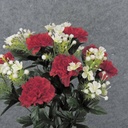 20" CARNATION BUSH X18  RED/WHITE