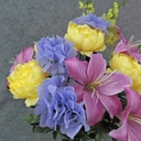 24" PEONY/LILY/HYDRANGEA/DELPHINIUM BUSH X18  YELLOW/PINK/LAVENDER