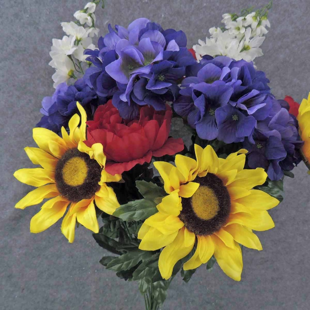 SUNFLOWER/PEONY/HYDRANGEA BUSH X18 24" YELLOW/RED/PURPLE