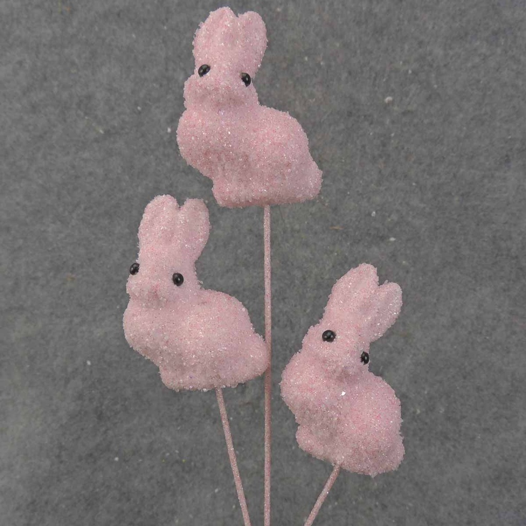 GLITTER BUNNY PICK X3 15" PINK