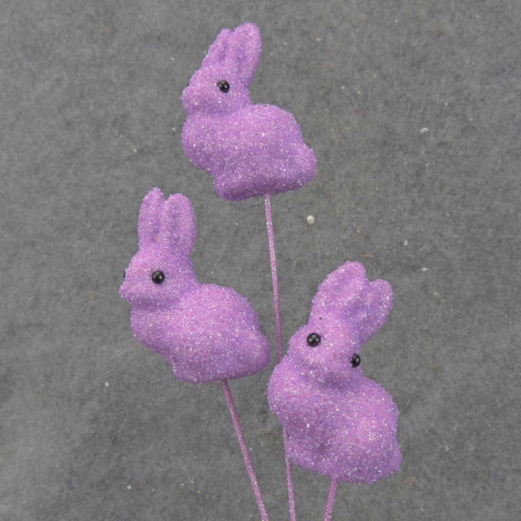 GLITTER BUNNY PICK X3 15" PURPLE