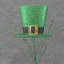 LEPRECHAUN HAT 5"x4" ON 12" PICK  GLITTERED