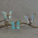 4" FEA BUTTERFLY 3-ASST W/CLIP  BLUE