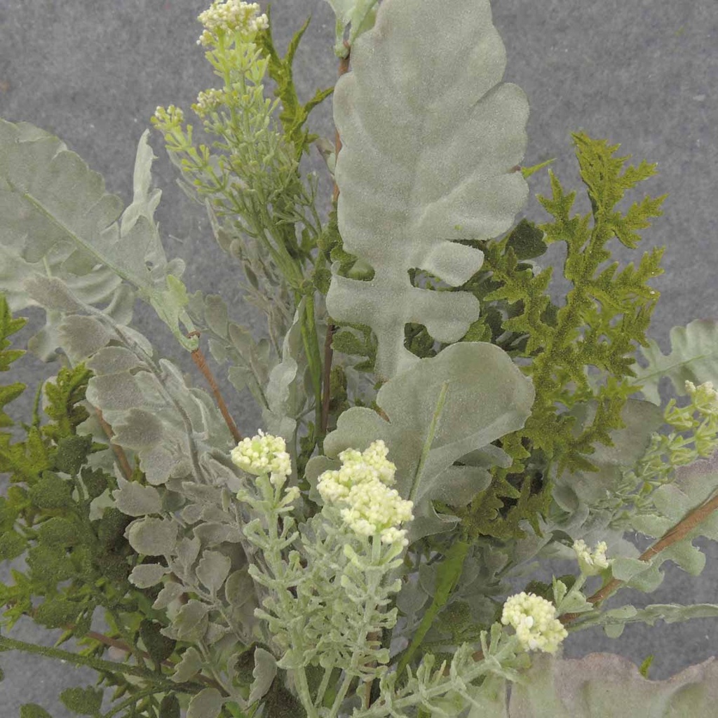 FOLAGE & FERN BUSH 21" FLOCKED