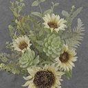 SUNFLOWER/SUCCULENT/FERN BUSH 21" CREAM