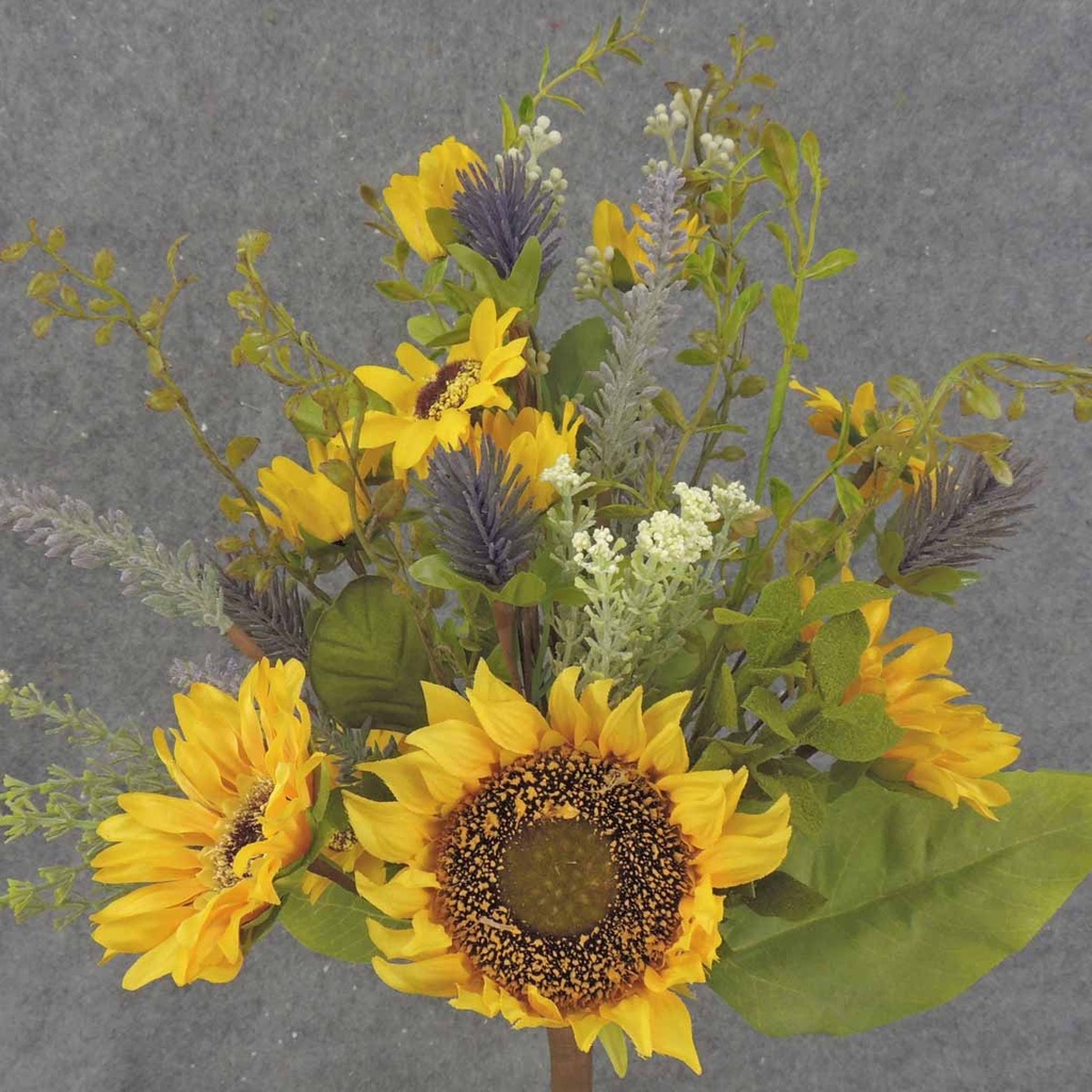 SUNFLOWER & MIXED FOLIAGE BUSH 19" YELLOW