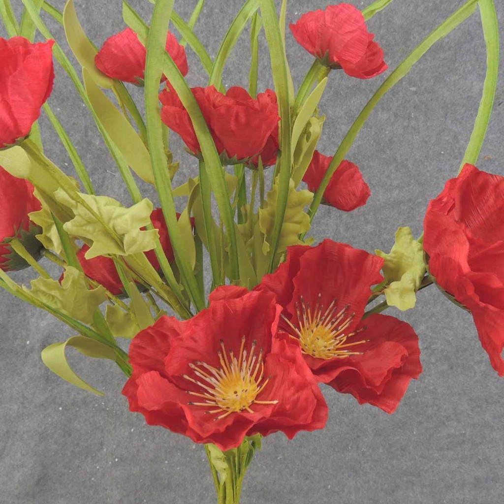 POPPY BUSH X12 21" RED (SILK)