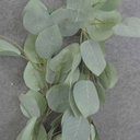 HEART SHAPE LEAF GARLAND 6'  FROSTED GREEN
