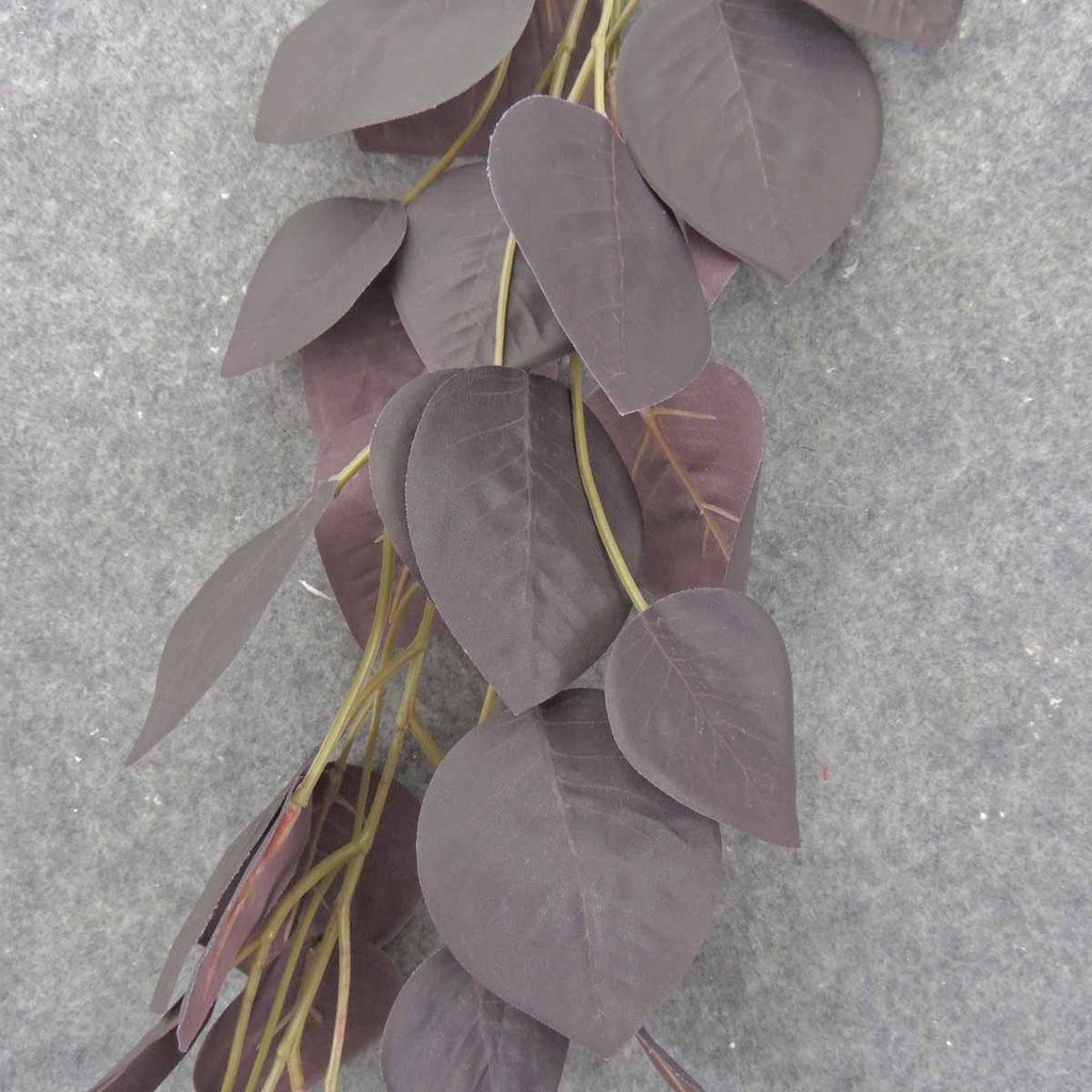 HEART SHAPE LEAF GARLAND 6'  PURPLE