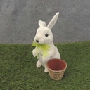 WHITE BUNNY 9" W/ 2.5" PLANTER (STANDING)