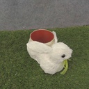 WHITE BUNNY W/ 4" PLANTER 