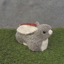 GREY FUZZY BUNNY W/ 4"PLANTER