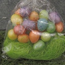 1&quot; ASSORTED EGGS IN BAG W/GRASS (24/BAG)