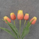 TULIP BUNDLE X5 17" ORANGE/YELLOW (PLASTIC)