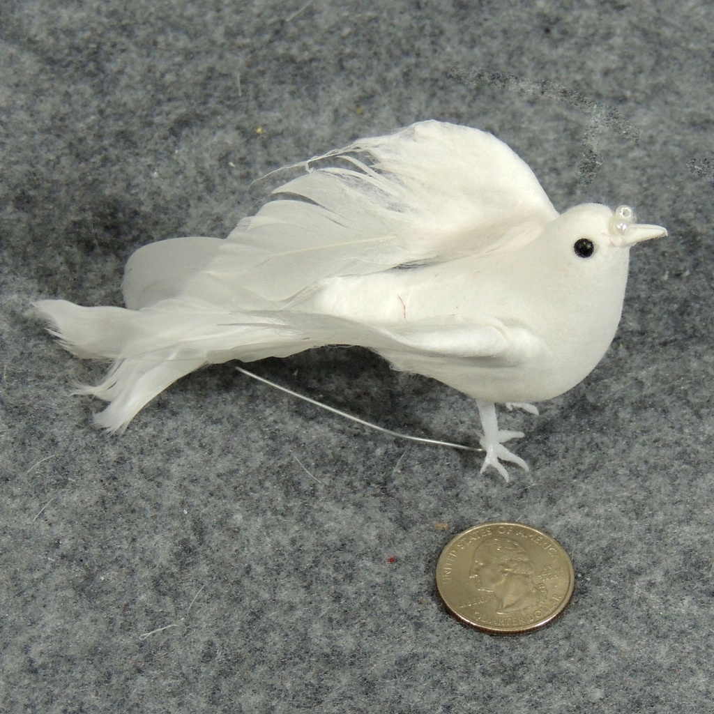 4" FLOCKED WHITE DOVE