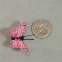 PINK GLITTER BUTTERFLY 1.5" W/WIRE