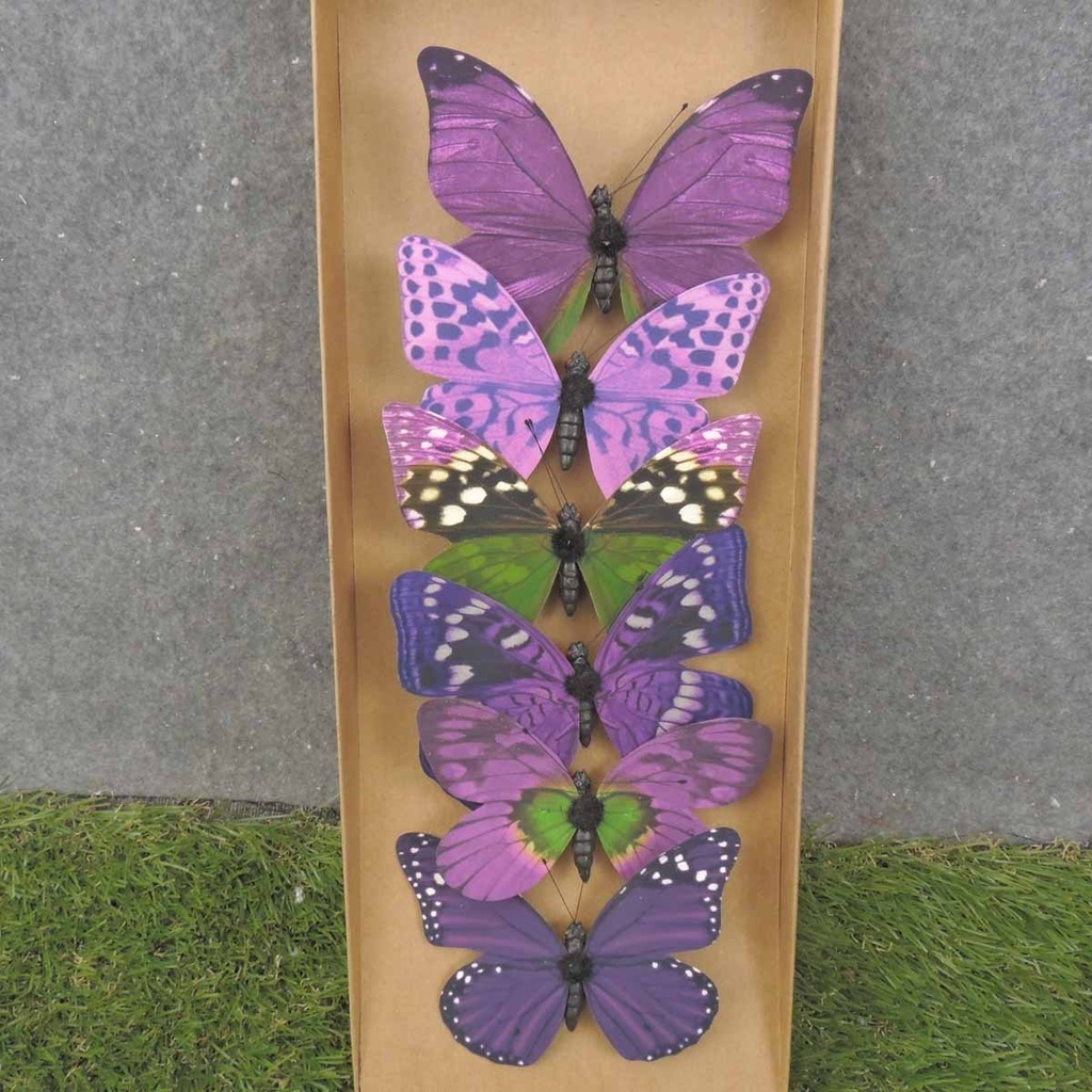 4.25" BUTTERFLIES PURPLE ASSORTED PRINTED