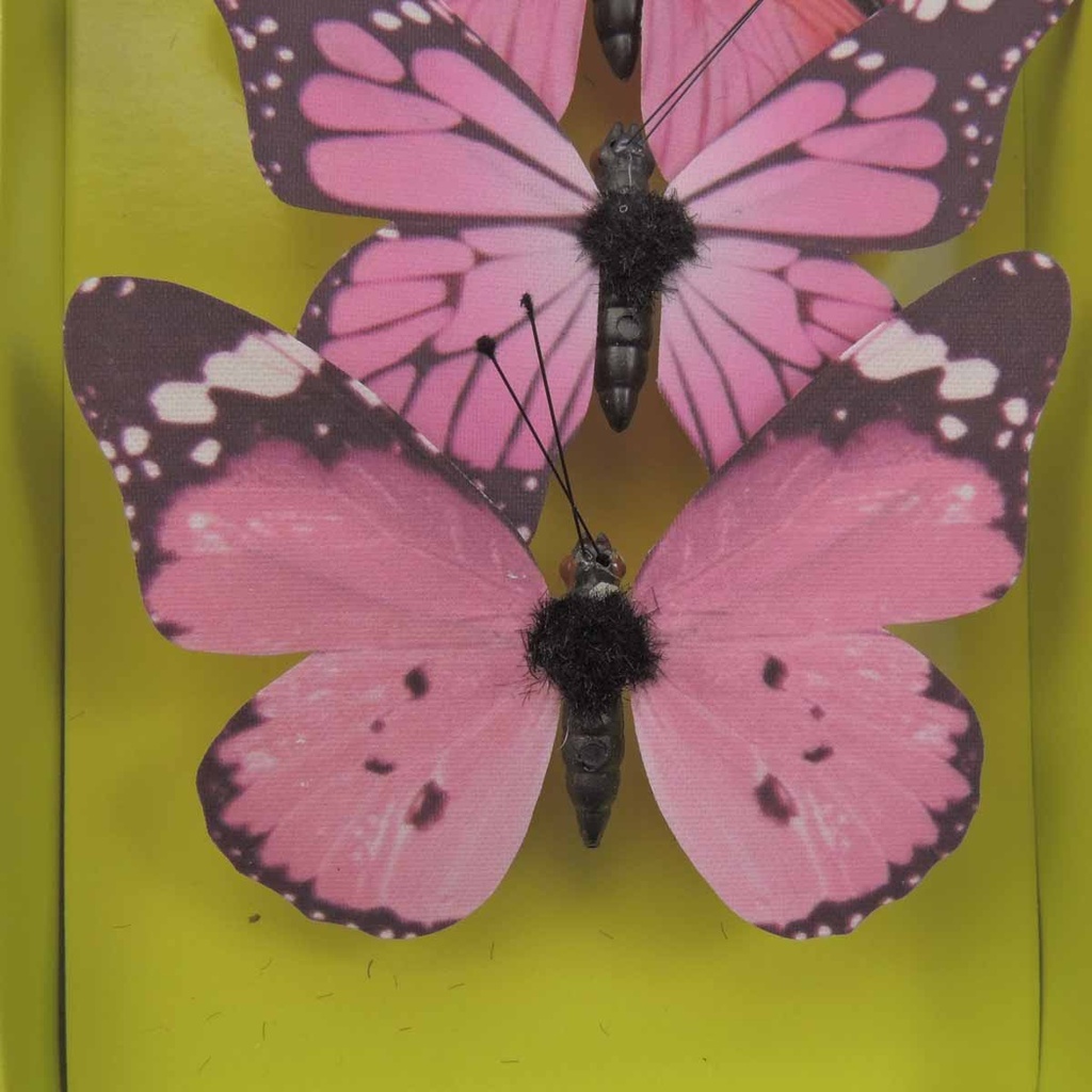 3" BUTTERFLIES PINK ASSORTED PRINTED