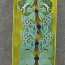 3" BUTTERFLIES 3-ASST TEAL/GREEN PRINTED