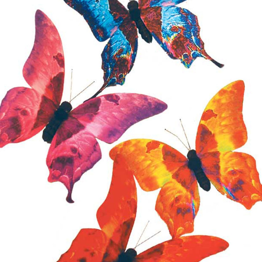 5" PRINTED BUTTERFLY 4 ASSORTED (8 PER BOX) TIE-DYE COLOR