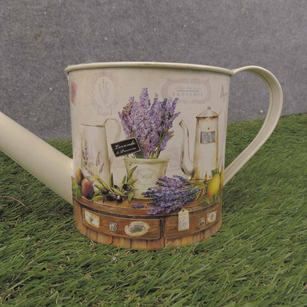 PLANTER WATERING CAN 11x4.5" LAVENDAR PRINT