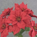 22" RED POINSETTIA BUSH X7 W/GLITTER